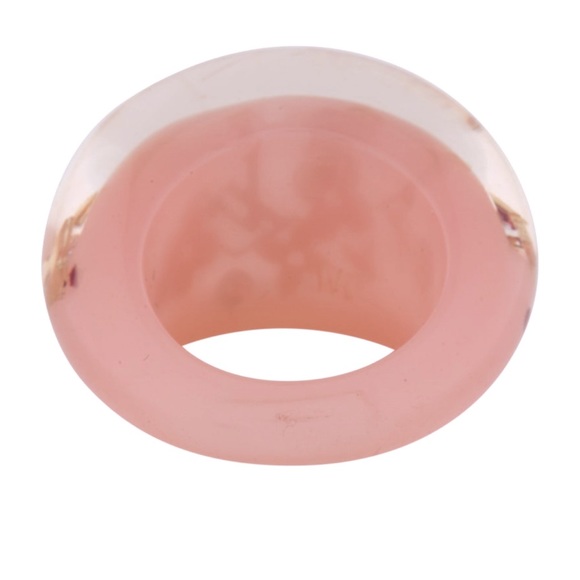 LOUIS VUITTON Pink and Gold Inclusion Dome Ring size 6.5 - Picture 5 of 13